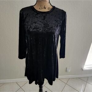 PAISLEY Grace Aurelia black crushed velvet babydoll tunic dress size small new!!
